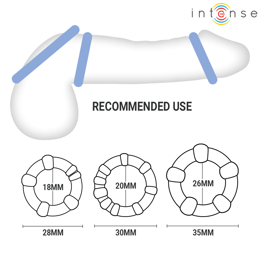 INTENSE - BOURNE SET OF 3 PENIS RING · Inele & Mansoane Penis (imaginea 3)