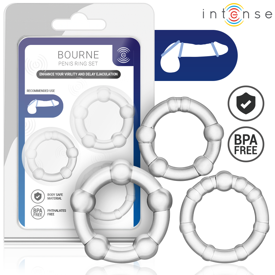 Intense-Bourne Set 3 Inele pentru Penis din Silicon 445 Intense-Bourne Set 3 Inele pentru Penis din Silicon