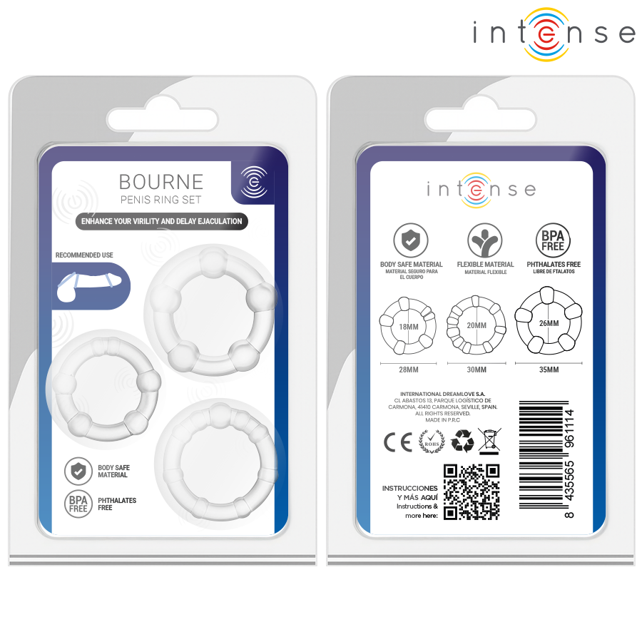 INTENSE - BOURNE SET OF 3 PENIS RING · Inele & Mansoane Penis (imaginea 5)