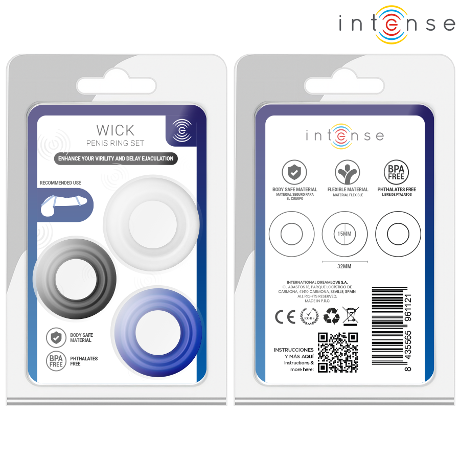 INTENSE - WICK SET OF 3 PENIS RINGS VARIOUS COLORS · Inele & Mansoane Penis (imaginea 5)