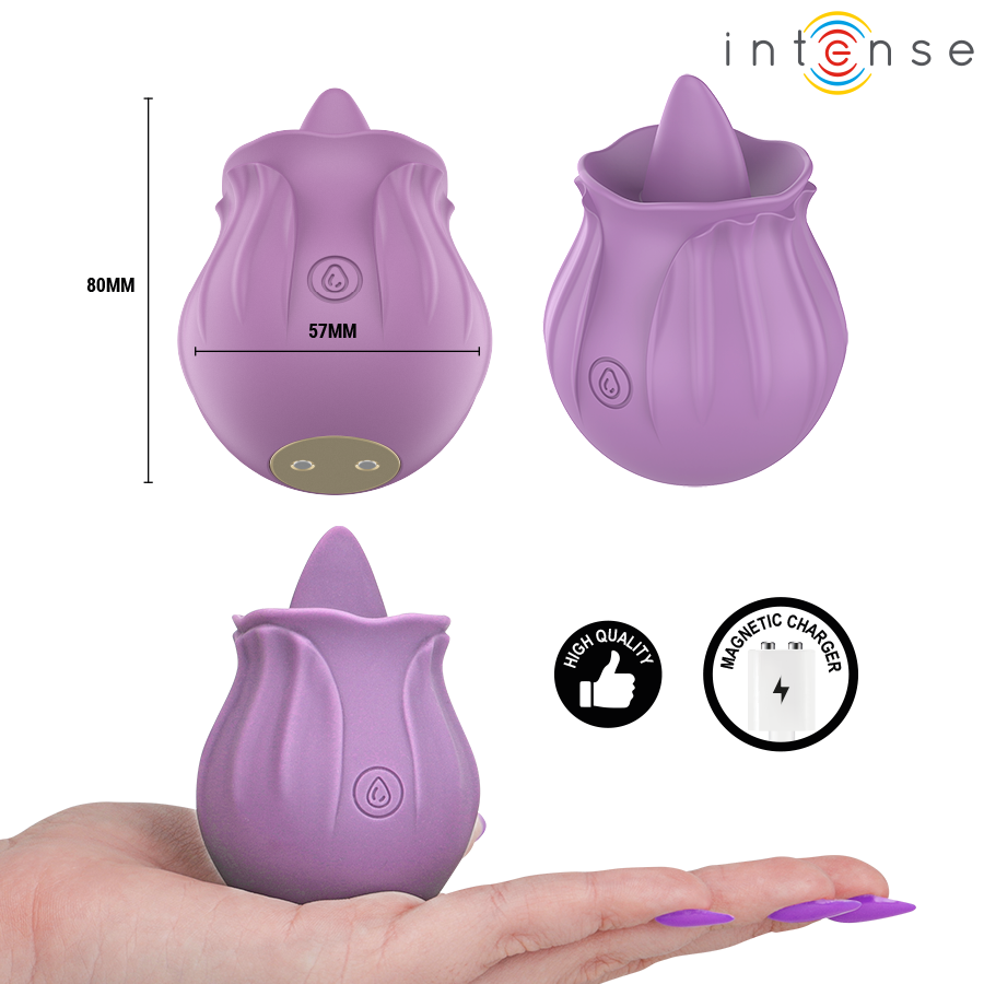 INTENSE - AZALEA FLOWER CLIT STIMULATING 10 VIBRATIONS PURPLE · Vibratoare (imaginea 3)