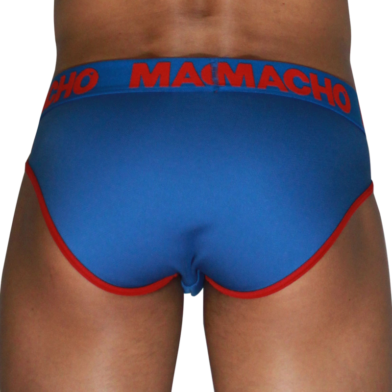 MACHO - MCH005 CLASSIC SLIP BLUE + RED S — MACHO UNDERWEAR · Lenjerie Barbati (imaginea 3)