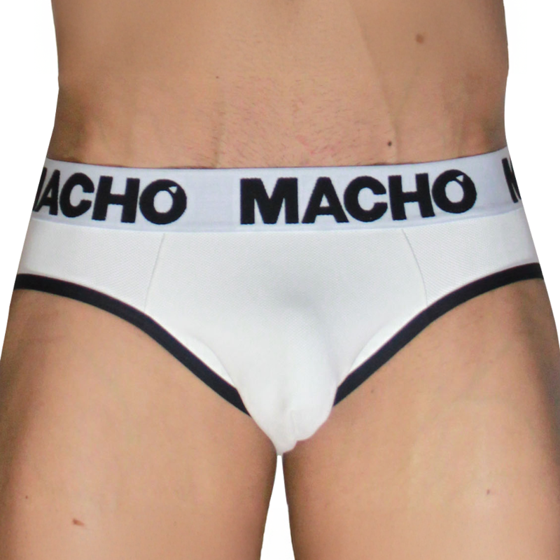 MACHO - MCH006 CLASSIC SLIP WHITE + BLACK S — MACHO UNDERWEAR · Lenjerie Barbati (imaginea 2)