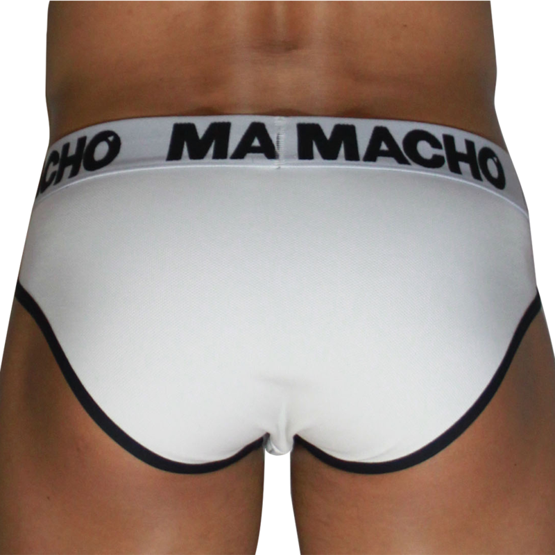 Macho-MCH006 Slip Clasic Alb și Negru 3 MACHO - MCH006 CLASSIC SLIP WHITE + BLACK S — MACHO UNDERWEAR · Lenjerie Barbati (imaginea 3)