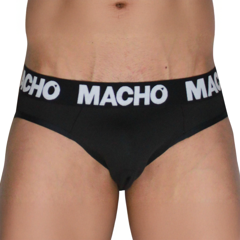 MACHO - MCH007 CLASSIC SLIP BLACK + BLACK S — MACHO UNDERWEAR · Lenjerie Barbati (imaginea 2)