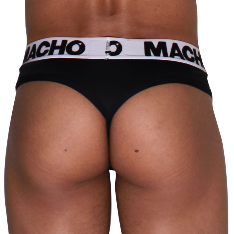 Macho-MTG002 Tanga Bărbați Negru 3 MACHO - MTG002 BLACK/BLACK THONG S — MACHO UNDERWEAR · Lenjerie Barbati (imaginea 3)