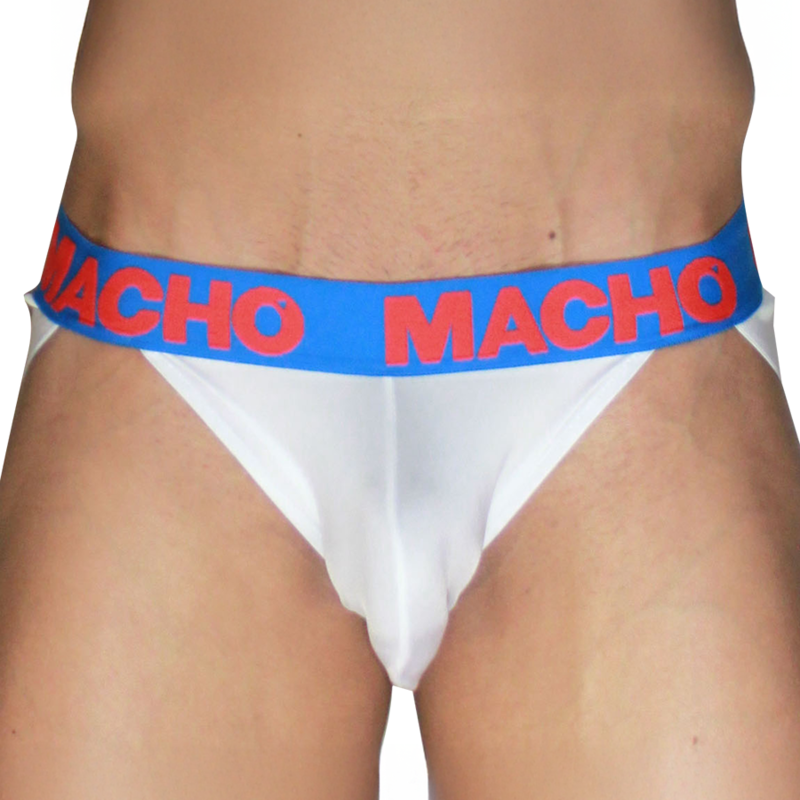 MACHO - MX29AZ WHITE JOCK + DARK BLUE S — MACHO UNDERWEAR · Lenjerie Barbati