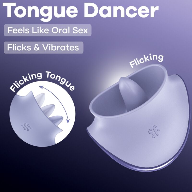 Satisfyer-Tongue Dancer Stimulator Clitoridian Lila 6 SATISFYER - TONGUE DANCER CLITORAL STIMULATOR WITH VIBRATION AND PULSATIONS LILAC · Vibratoare (imaginea 6)
