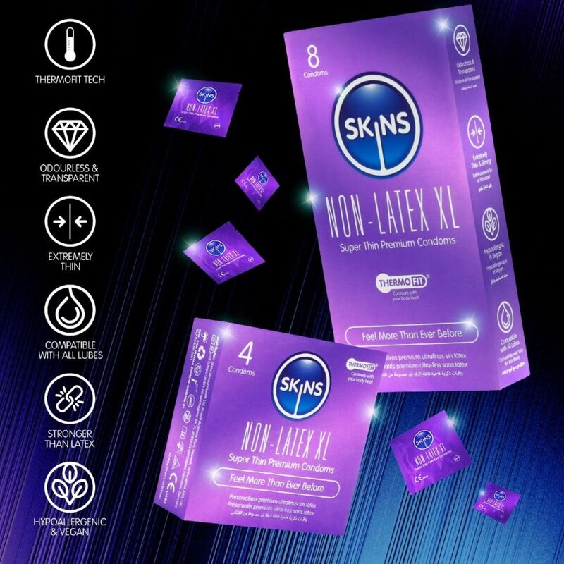SKINS - LATEX-FREE CONDOMS XL PACK OF 4 · Prezervative (imaginea 6)