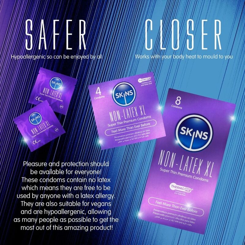 Skins-Prezervative fără Latex XL 4 Bucăți 4 SKINS - LATEX-FREE CONDOMS XL PACK OF 4 · Prezervative (imaginea 4)