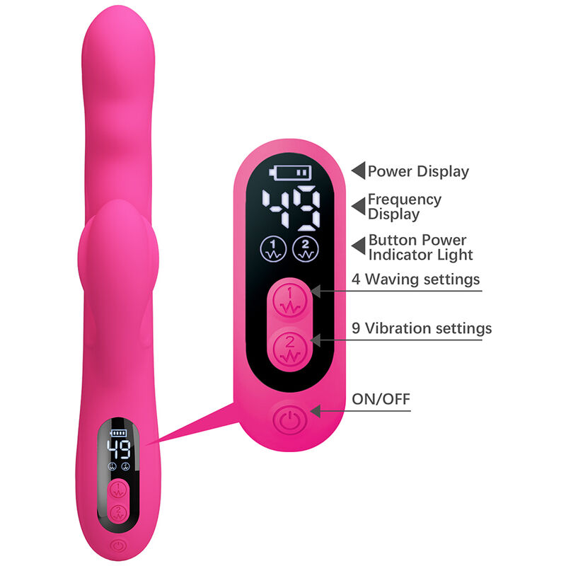 Pretty Love-Winters Vibrator Rabbit cu Ecran LED Roz 5 PRETTY LOVE - WINTERS MULTIFUNCTION RABBIT VIBRATOR WITH LED DISPLAY PINK · Vibratoare (imaginea 5)