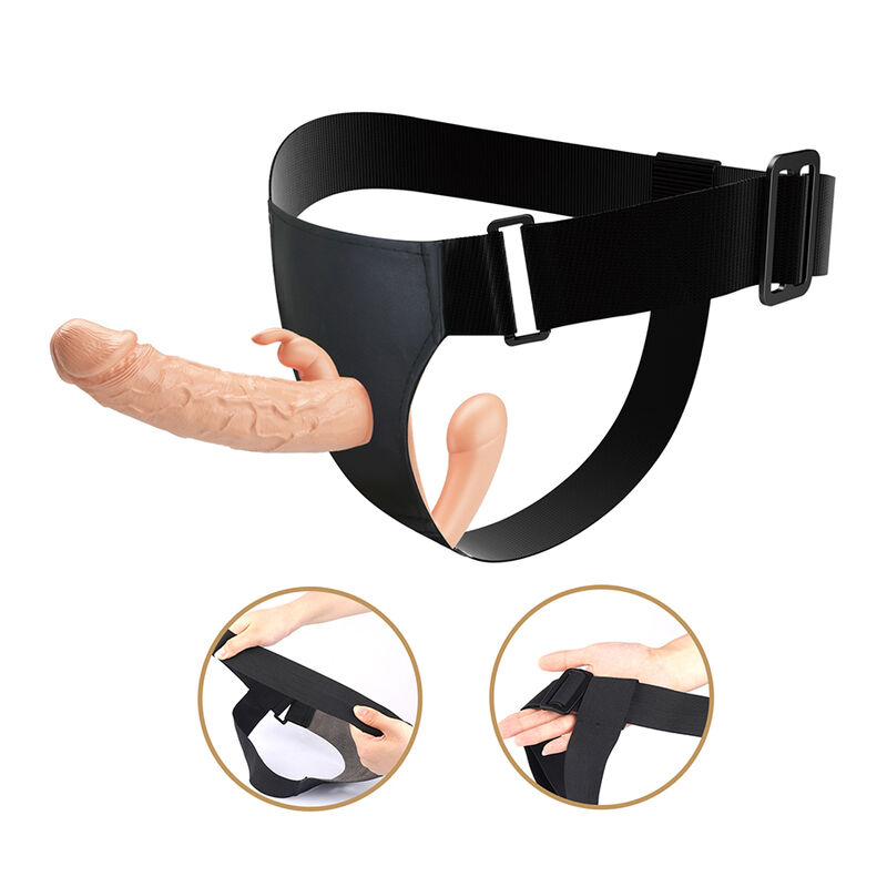 BAILE - CHARLOTTE HOLLOW DOUBLE PENETRATION STRAP-ON FLESH · Strapon & Harness (imaginea 4)