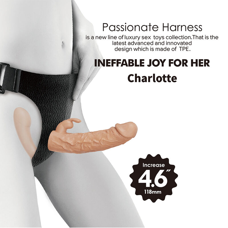 BAILE - CHARLOTTE HOLLOW DOUBLE PENETRATION STRAP-ON FLESH · Strapon & Harness (imaginea 5)