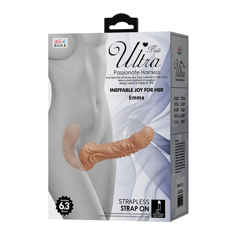 BAILE - EMMA TEXTURED DOUBLE PENETRATION STRAP-ON FLESH · Dildo & Stimulatoare (imaginea 4)