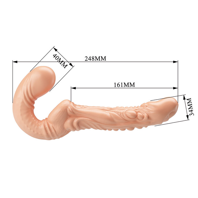 BAILE - EMMA TEXTURED DOUBLE PENETRATION STRAP-ON FLESH · Dildo & Stimulatoare (imaginea 6)