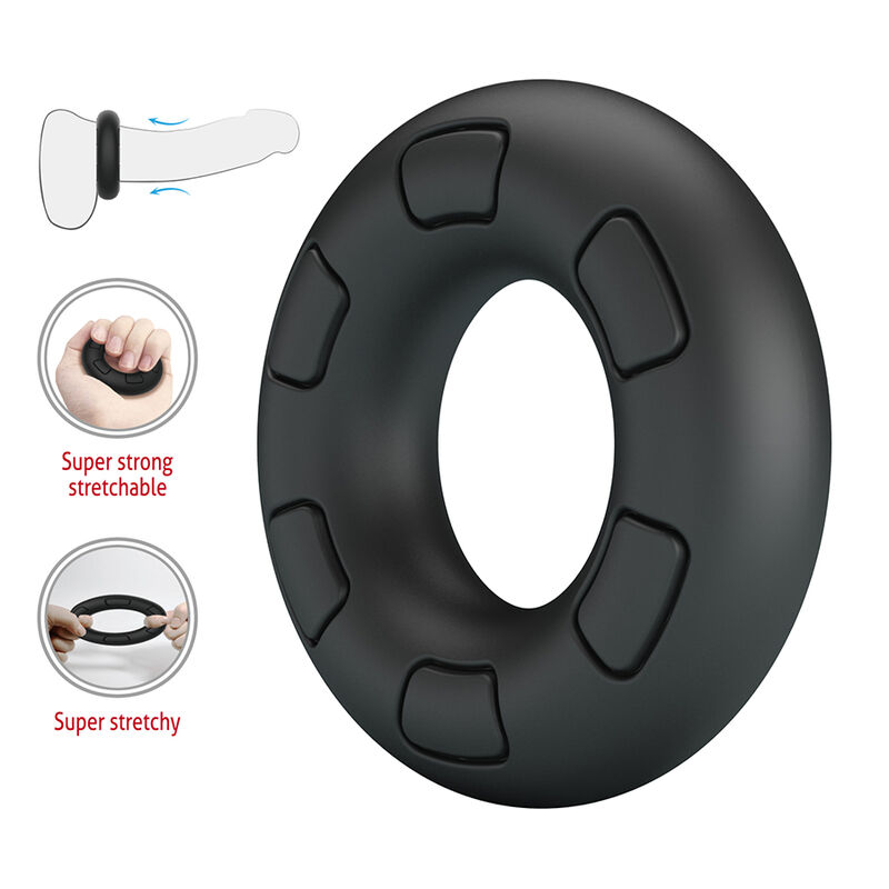 Crazy Bull-Bertram Inel pentru Penis din Silicon Negru 6 CRAZY BULL - BERTRAM SUPER SOFT SILICONE COCK RING BLACK · Inele & Mansoane Penis (imaginea 6)