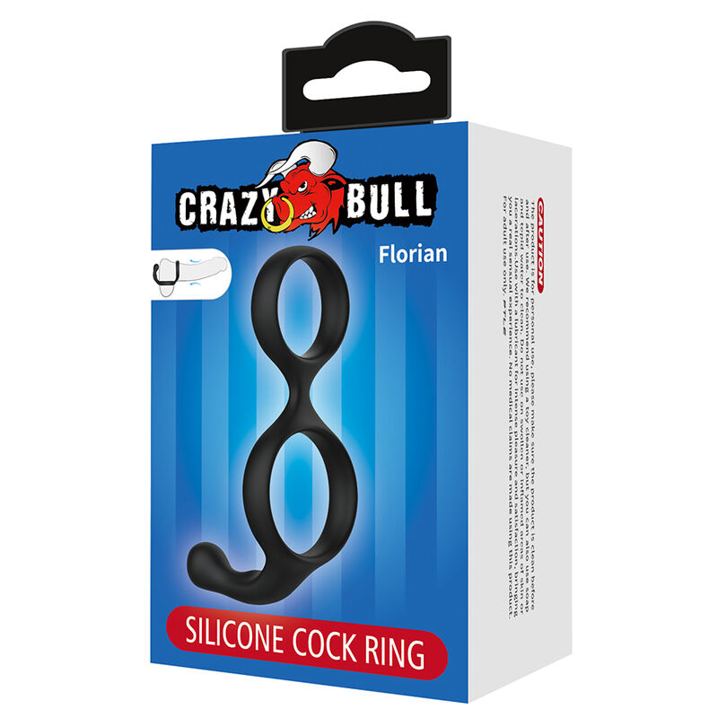 CRAZY BULL - FLORIAN DOUBLE COCK AND BALL RING BLACK · Inele & Mansoane Penis (imaginea 3)