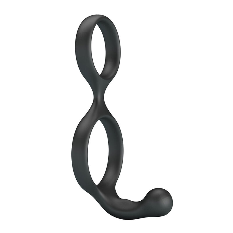 CRAZY BULL - FLORIAN DOUBLE COCK AND BALL RING BLACK · Inele & Mansoane Penis (imaginea 6)
