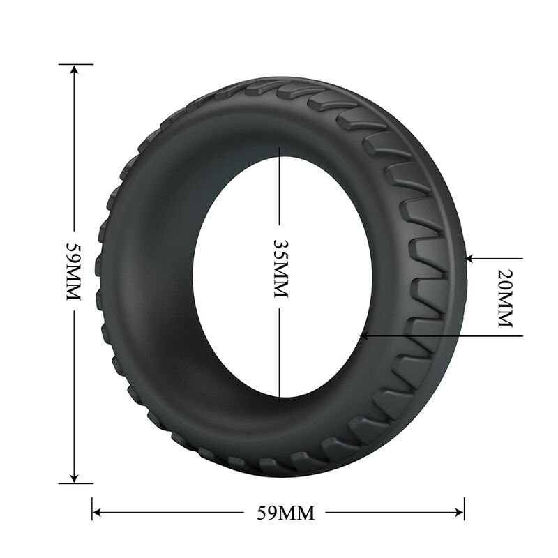 CRAZY BULL - MERRITT TEXTURED SILICONE COCK RING BLACK · Inele & Mansoane Penis (imaginea 2)