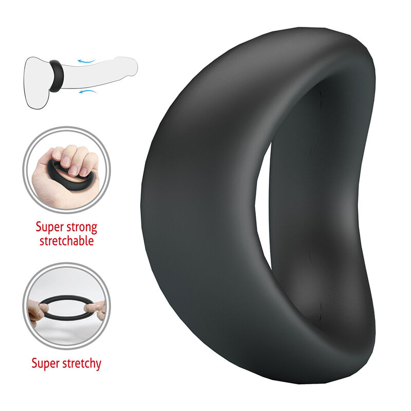 Crazy Bull-Valen Inel Ergonomic pentru Penis Negru 7 CRAZY BULL - VALEN ERGONOMIC SILICONE COCK RING BLACK · Inele & Mansoane Penis (imaginea 7)