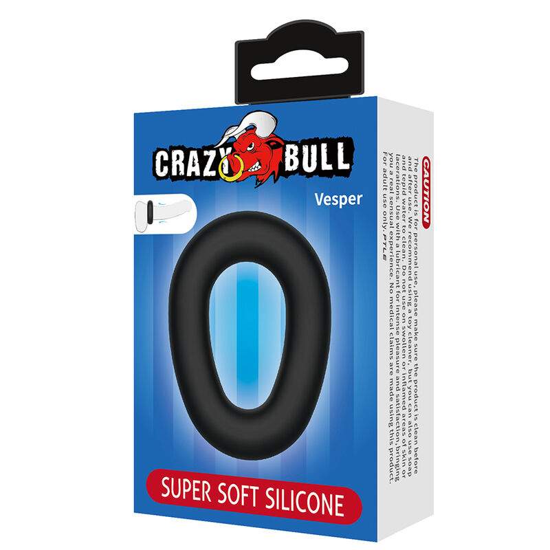 Crazy Bull-Vesper Inel pentru Penis din Silicon Negru 4 CRAZY BULL - VESPER SUPER SOFT SILICONE COCK RING BLACK · Inele & Mansoane Penis (imaginea 4)