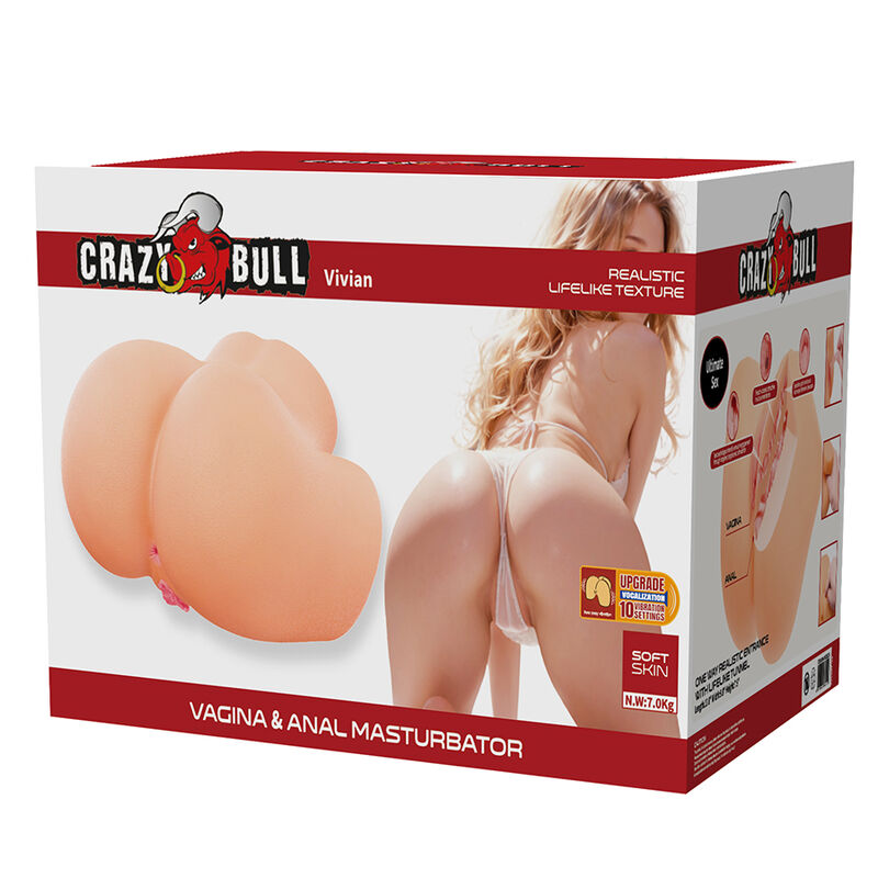 CRAZY BULL - VIVIAN DOUBLE VAGINAL AND ANAL VIBRATING MASTURBATOR FLESH · Masturbatoare (imaginea 6)