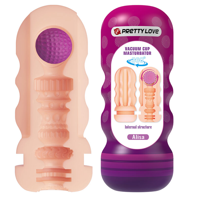 PRETTY LOVE - VAGINAL SMOOTHING MASTURBATOR WITH SUCTION CUP AND INTERNAL TEXTURES · Masturbatoare