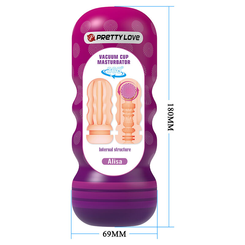 PRETTY LOVE - VAGINAL SMOOTHING MASTURBATOR WITH SUCTION CUP AND INTERNAL TEXTURES · Masturbatoare (imaginea 6)