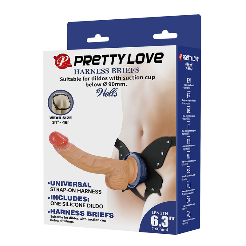 Pretty Love-Yeti Ham Strap-on cu Dildo cu Ventuză 5 PRETTY LOVE - YETI STRAP-ON HARNESS WITH SUCTION DILDO FLESH · Dildo & Stimulatoare (imaginea 5)