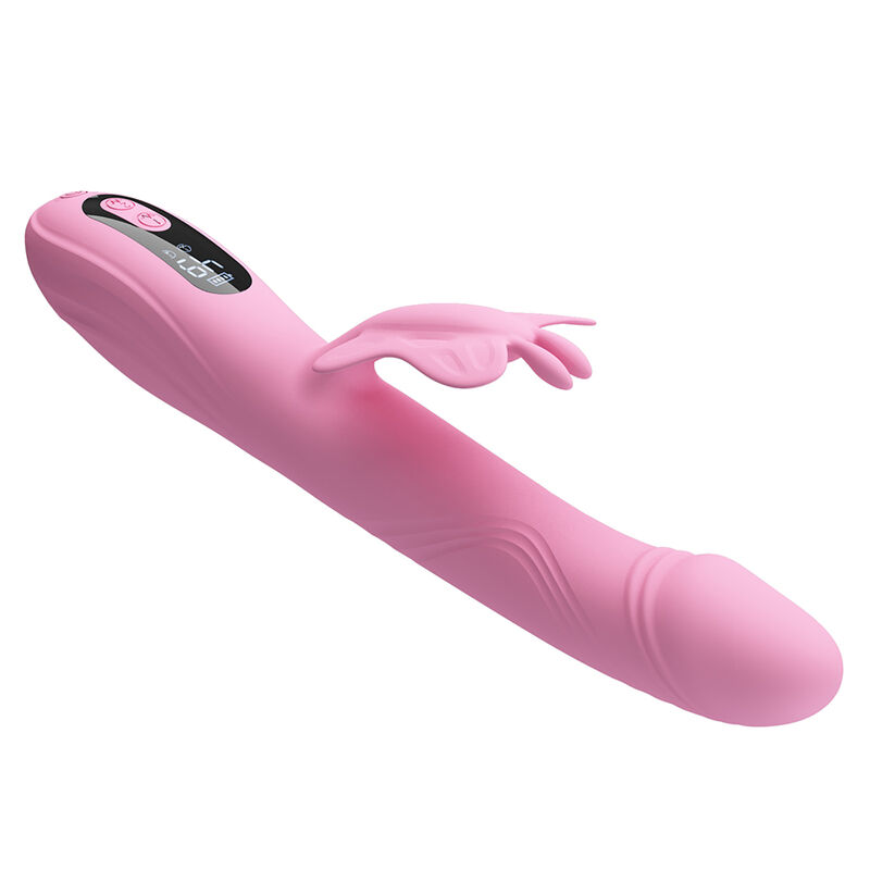 Pretty Love-Bella Vibrator Rabbit cu Fluture și LED Roz 3 PRETTY LOVE - BELLA RABBIT VIBRATOR WITH BUTTERFLY STIMULATION AND LED PINK · Vibratoare (imaginea 3)