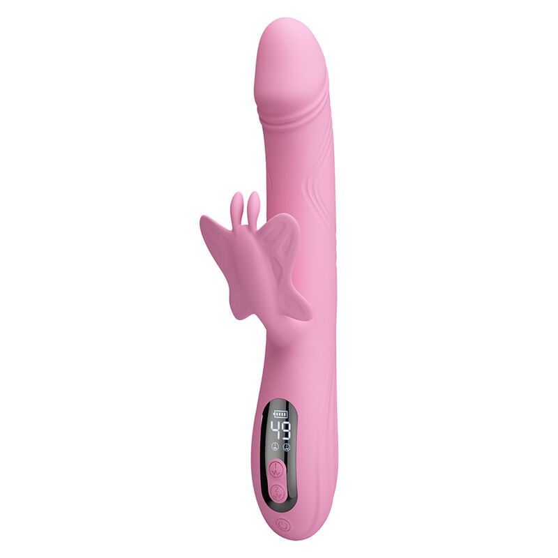 Pretty Love-Bella Vibrator Rabbit cu Fluture și LED Roz 4 PRETTY LOVE - BELLA RABBIT VIBRATOR WITH BUTTERFLY STIMULATION AND LED PINK · Vibratoare (imaginea 4)