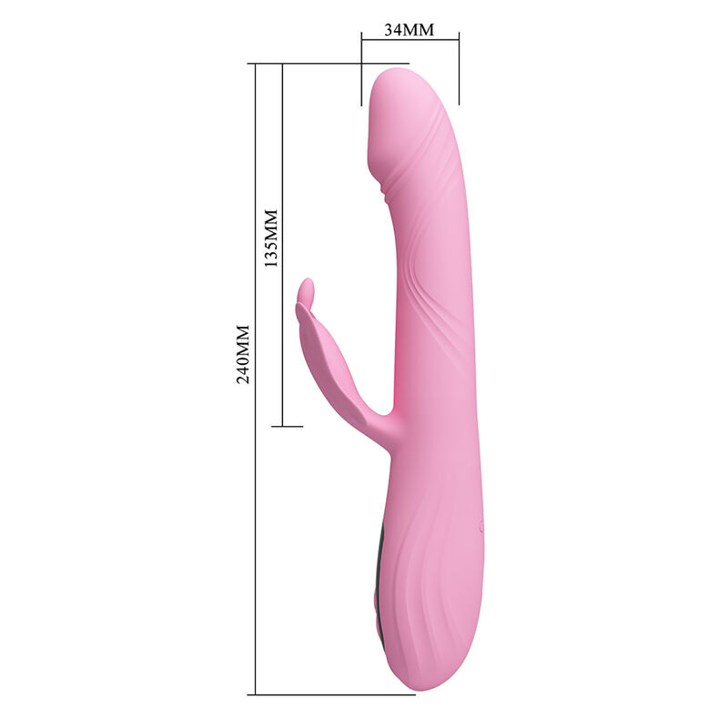 Pretty Love-Bella Vibrator Rabbit cu Fluture și LED Roz 9 PRETTY LOVE - BELLA RABBIT VIBRATOR WITH BUTTERFLY STIMULATION AND LED PINK · Vibratoare (imaginea 9)