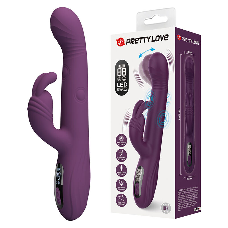 PRETTY LOVE - DEE MULTIFUNCTION RABBIT VIBRATOR OSCILLATING AND PERCUSSION PURPLE · Vibratoare (imaginea 10)