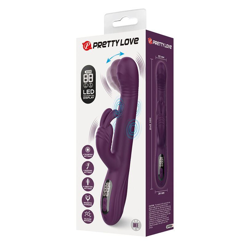 PRETTY LOVE - DEE MULTIFUNCTION RABBIT VIBRATOR OSCILLATING AND PERCUSSION PURPLE · Vibratoare (imaginea 3)