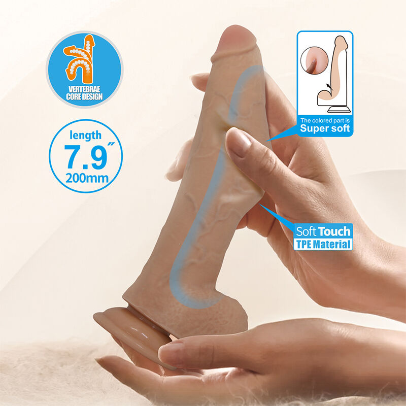 PRETTY LOVE - FABIAN FLEXIBLE DILDO WITH SUCTION CUP FLESH · Dildo & Stimulatoare (imaginea 2)