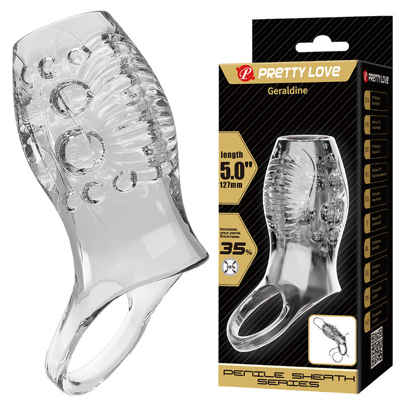 PRETTY LOVE - GERALDINE THICKENING TEXTURED TRANSPARENT FUNDA · Inele & Mansoane Penis (imaginea 3)