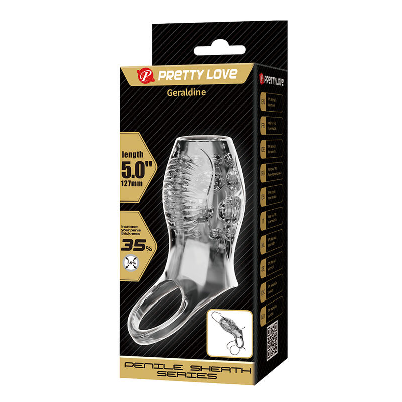 PRETTY LOVE - GERALDINE THICKENING TEXTURED TRANSPARENT FUNDA · Inele & Mansoane Penis (imaginea 2)