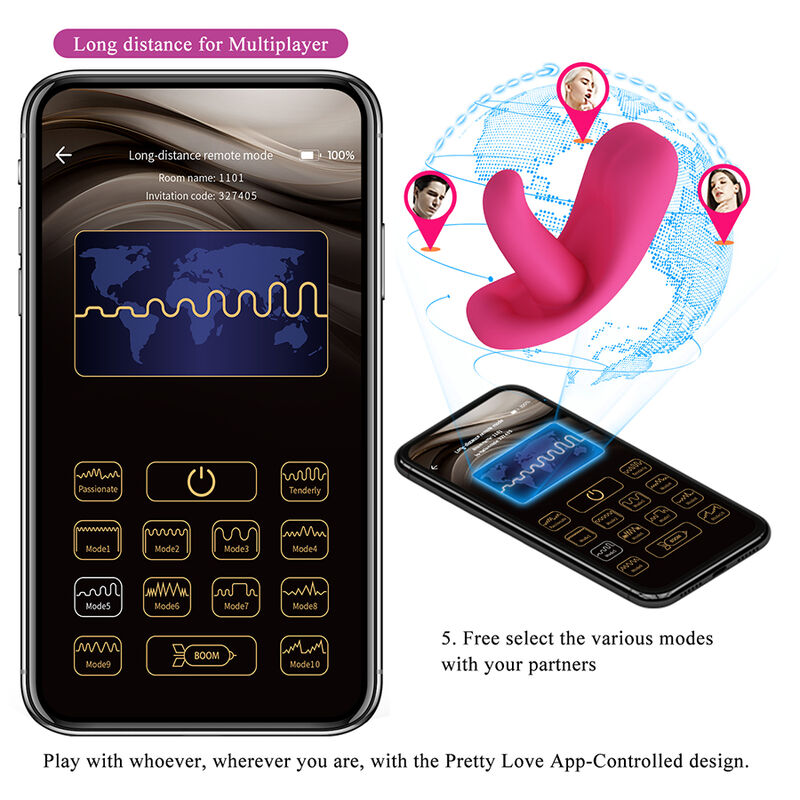 PRETTY LOVE - HAZELYNN 12 FUNCTION APP CONTROL MASSAGER PINK · Vibratoare (imaginea 10)