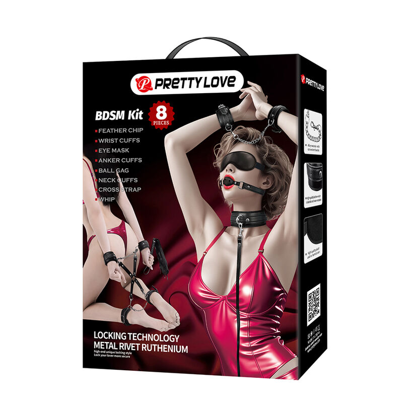 PRETTY LOVE - 8 PIECE BDSM KIT BLACK · Accesorii BDSM