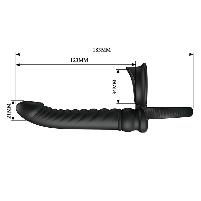 PRETTY LOVE - MERRITT ANAL VIBRATOR WITH RING AND VIBRATION BLACK · Jucarii Anale (imaginea 2)