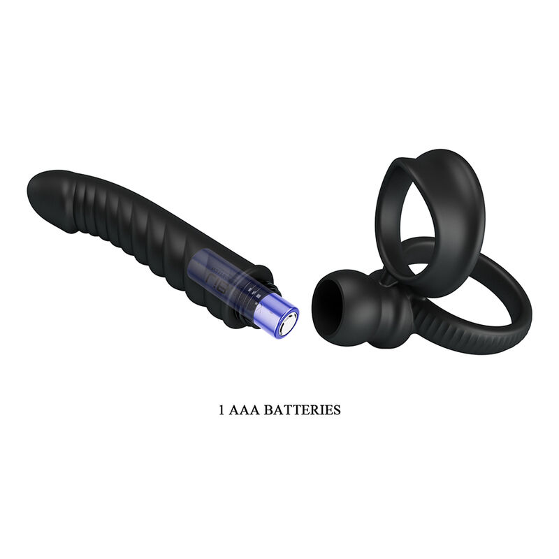 PRETTY LOVE - MERRITT ANAL VIBRATOR WITH RING AND VIBRATION BLACK · Jucarii Anale (imaginea 4)