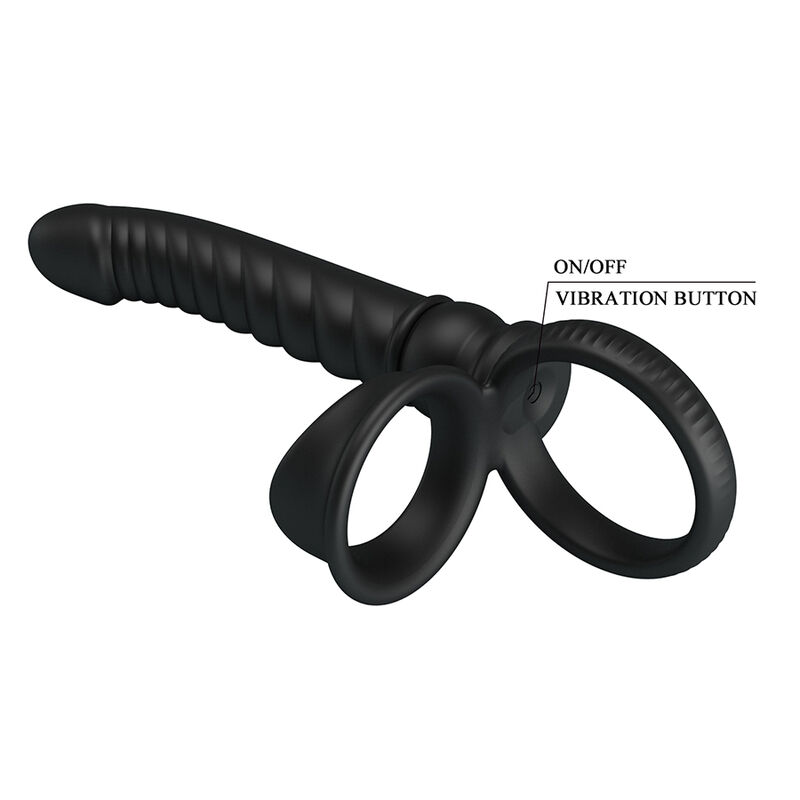 PRETTY LOVE - MERRITT ANAL VIBRATOR WITH RING AND VIBRATION BLACK · Jucarii Anale (imaginea 5)