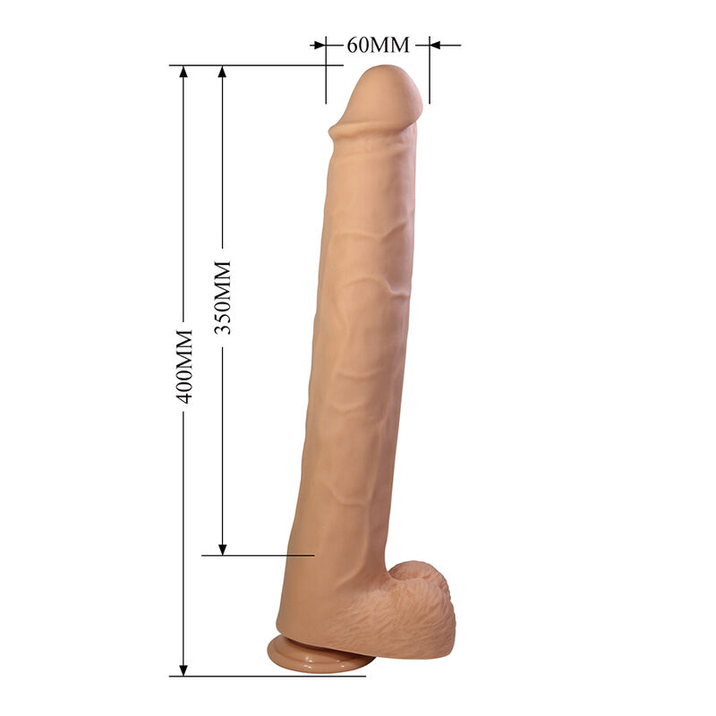 PRETTY LOVE - PAT FLEXIBLE REALISTIC DILDO WITH SUCTION CUP FLESH 40 CM -Ø- 6 CM · Dildo & Stimulatoare (imaginea 5)