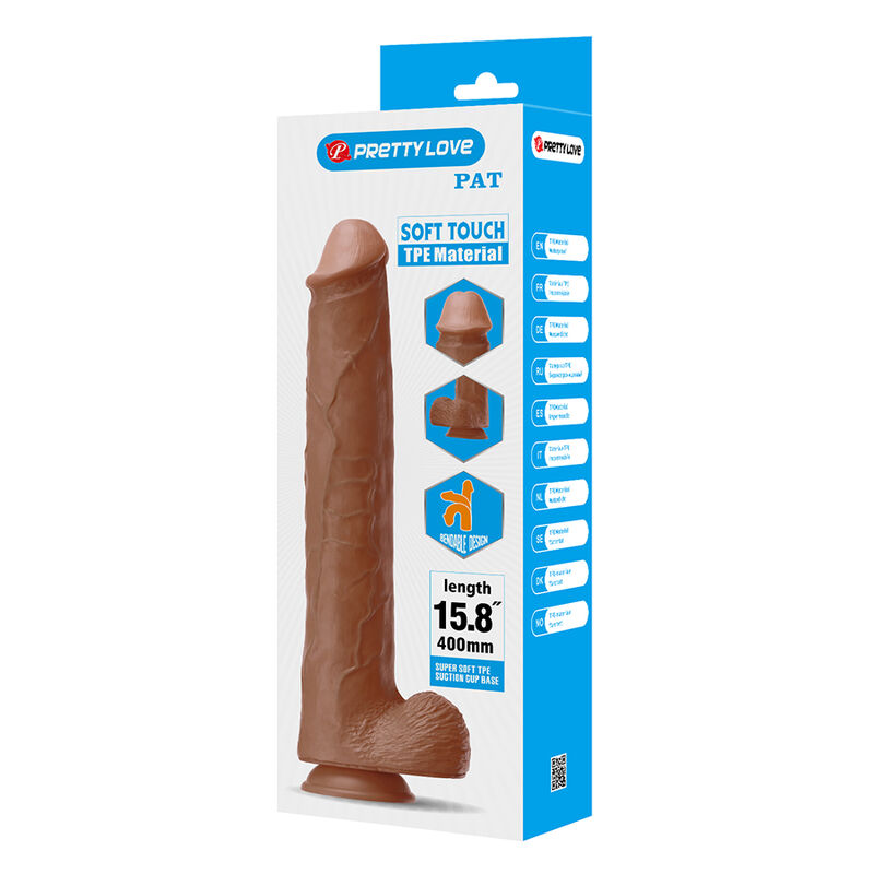 Pretty Love-Pat Dildo Realist Flexibil 40 cm Maro 5 PRETTY LOVE - PAT REALISTIC FLEXIBLE DILDO WITH SUCTION CUP 40 CM -Ø- 6 CM BROWN · Dildo & Stimulatoare (imaginea 5)