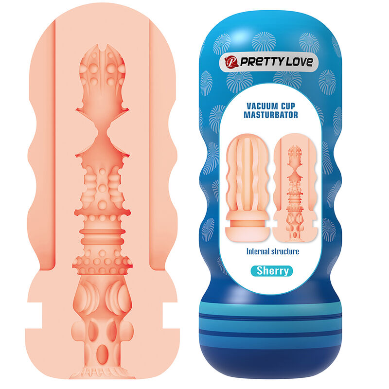 PRETTY LOVE - SHERRY VAGINA MASTURBATOR WITH SUCTION CUP AND INTERNAL TEXTURES · Masturbatoare