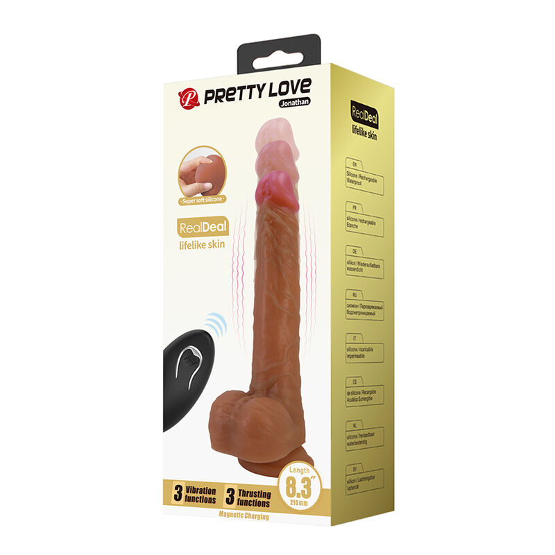 Pretty Love-Jonathan Vibrator Realist cu Împingere Maro 2 PRETTY LOVE - JONATHAN REALISTIC THRUSTING VIBRATOR WITH REMOTE CONTROL BROWN · Vibratoare (imaginea 2)