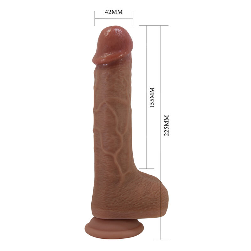 PRETTY LOVE - TOMMY REALISTIC THRUSTING VIBRATOR WITH REMOTE CONTROL DARK BROWN · Vibratoare (imaginea 4)