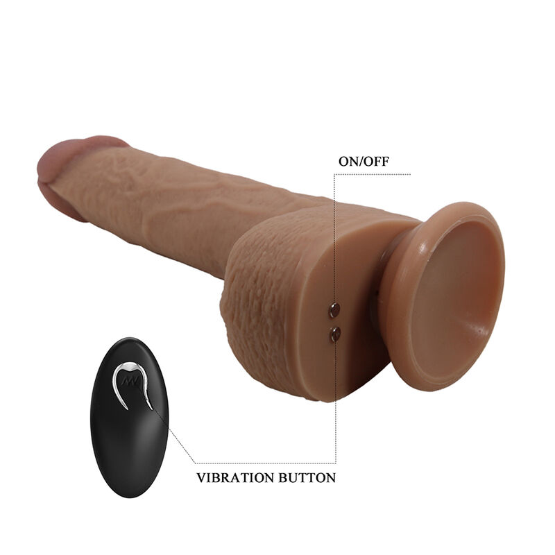 PRETTY LOVE - TOMMY REALISTIC THRUSTING VIBRATOR WITH REMOTE CONTROL DARK BROWN · Vibratoare (imaginea 8)