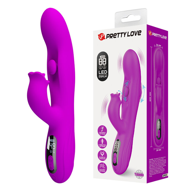 Pretty Love-Yalanda Vibrator Rabbit Oscilant cu LED Mov 3 PRETTY LOVE - YALANDA RABBIT OSCILLATING VIBRATOR WITH LED DISPLAY PURPLE · Vibratoare (imaginea 3)