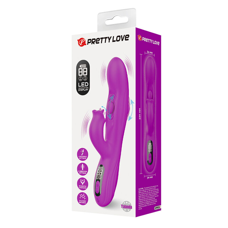Pretty Love-Yalanda Vibrator Rabbit Oscilant cu LED Mov 8 PRETTY LOVE - YALANDA RABBIT OSCILLATING VIBRATOR WITH LED DISPLAY PURPLE · Vibratoare (imaginea 8)